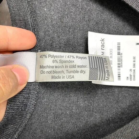 Go Couture Printed V-Neck Tunic Sweater in Charcoal Dark Blocks Size M - Picture 8 of 8